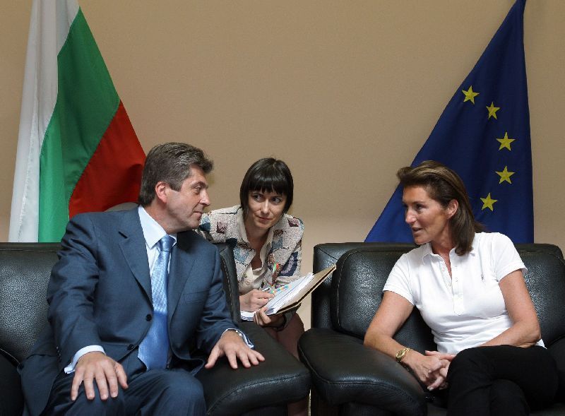 Cecilia Sarkozy a bulharský prezident Parvanov