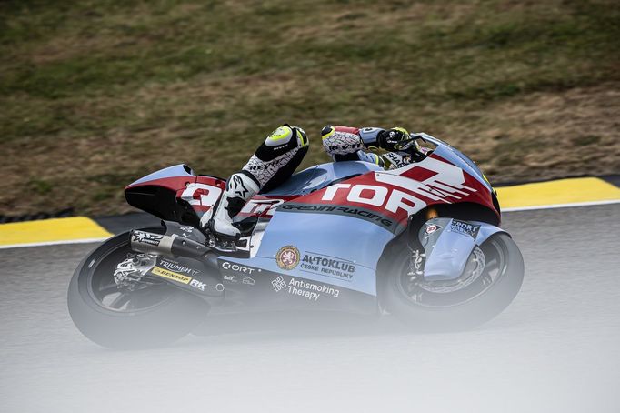 Filip Salač na motocyklu Moto2 týmu Gresini Racing při VC Německa 2023