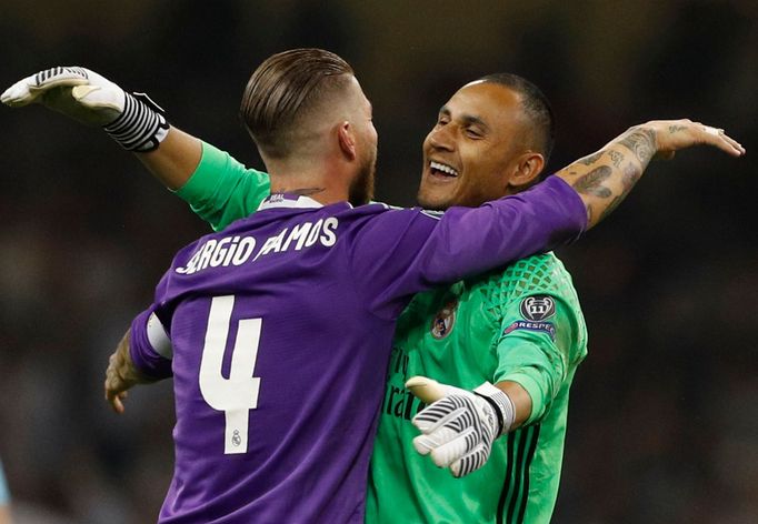 Finále LM, Real-Juventus: radost Realu - Sergio Ramos a Keylor Navas