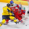 Joel Eriksson Ek, Jan Rutta a Lukáš Dostál  v semifinále MS 2024 Česko - Švédsko