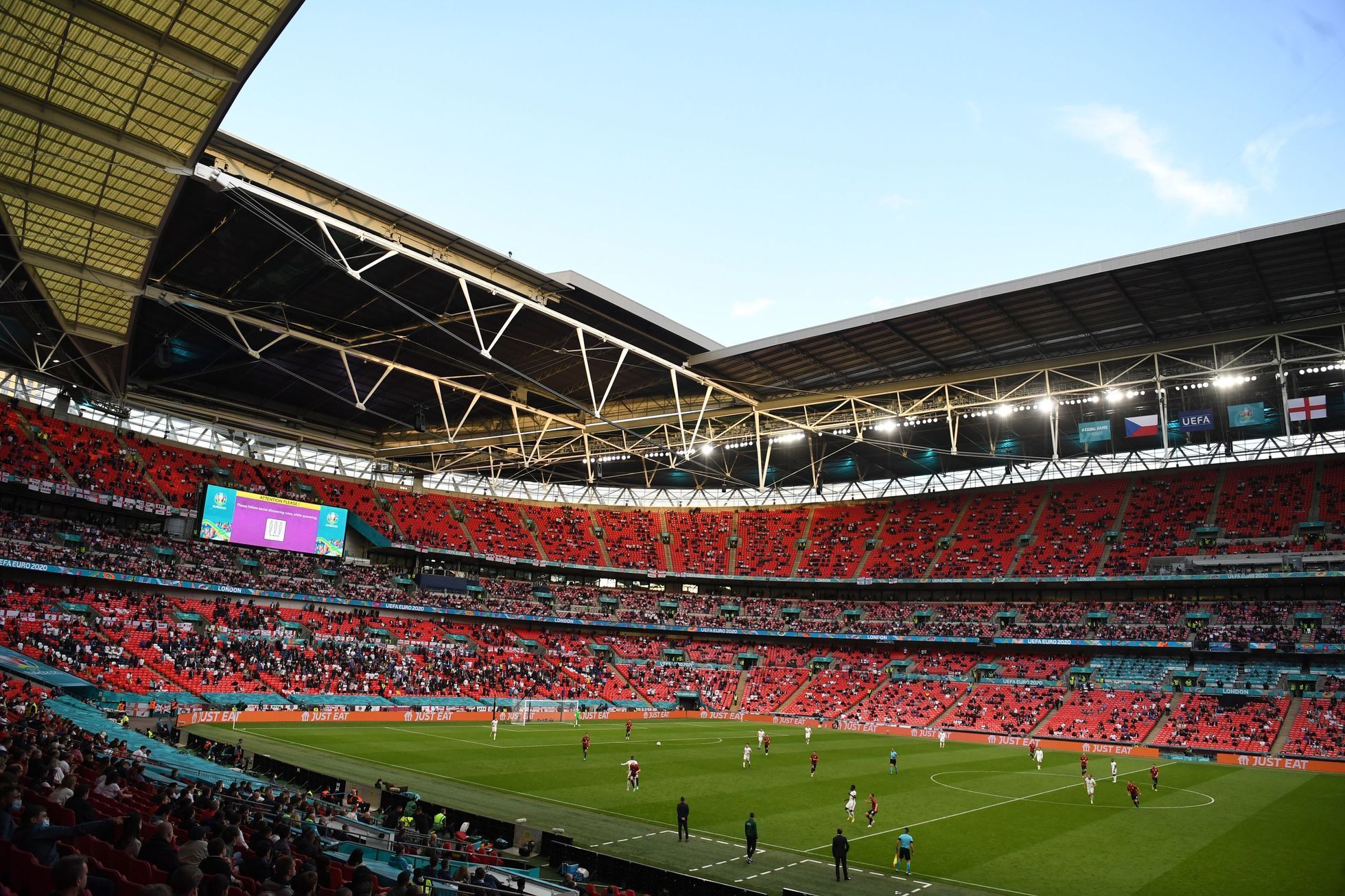 Stadion Wembley při zápase Česko - Anglie na ME 2020