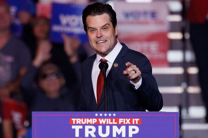 Republikánský politik Matt Gaetz, kterého si zvolený americký prezident Donald Trump vybral za ministra spravedlnosti.