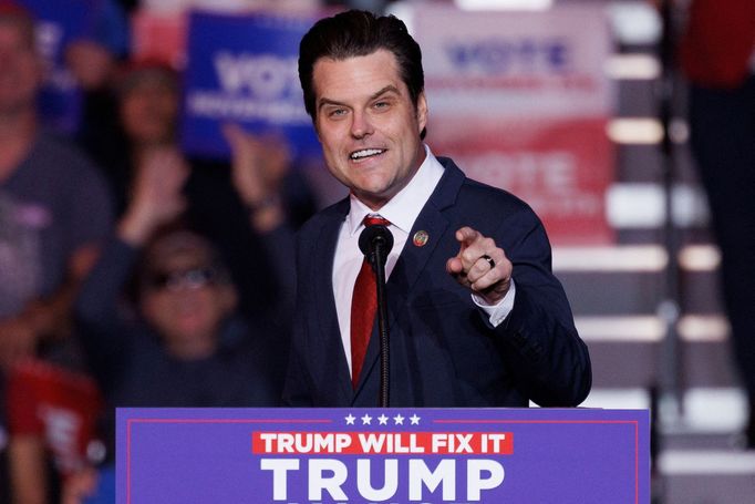 Republikánský politik Matt Gaetz, kterého si zvolený americký prezident Donald Trump vybral za ministra spravedlnosti.