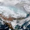 Extrémní mrazy v USA - satelitní snímek