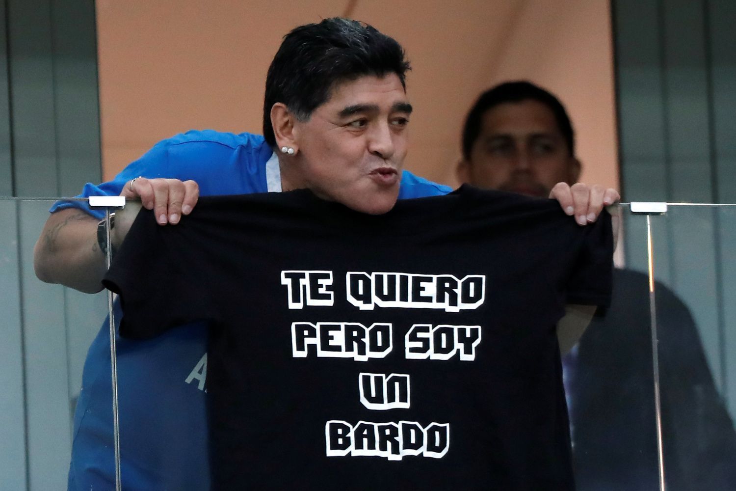 Diego Maradona na zápase Argentina - Chorvatsko na MS 2018