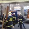 Částečně zřícený dům v pražské Soukenické ulici