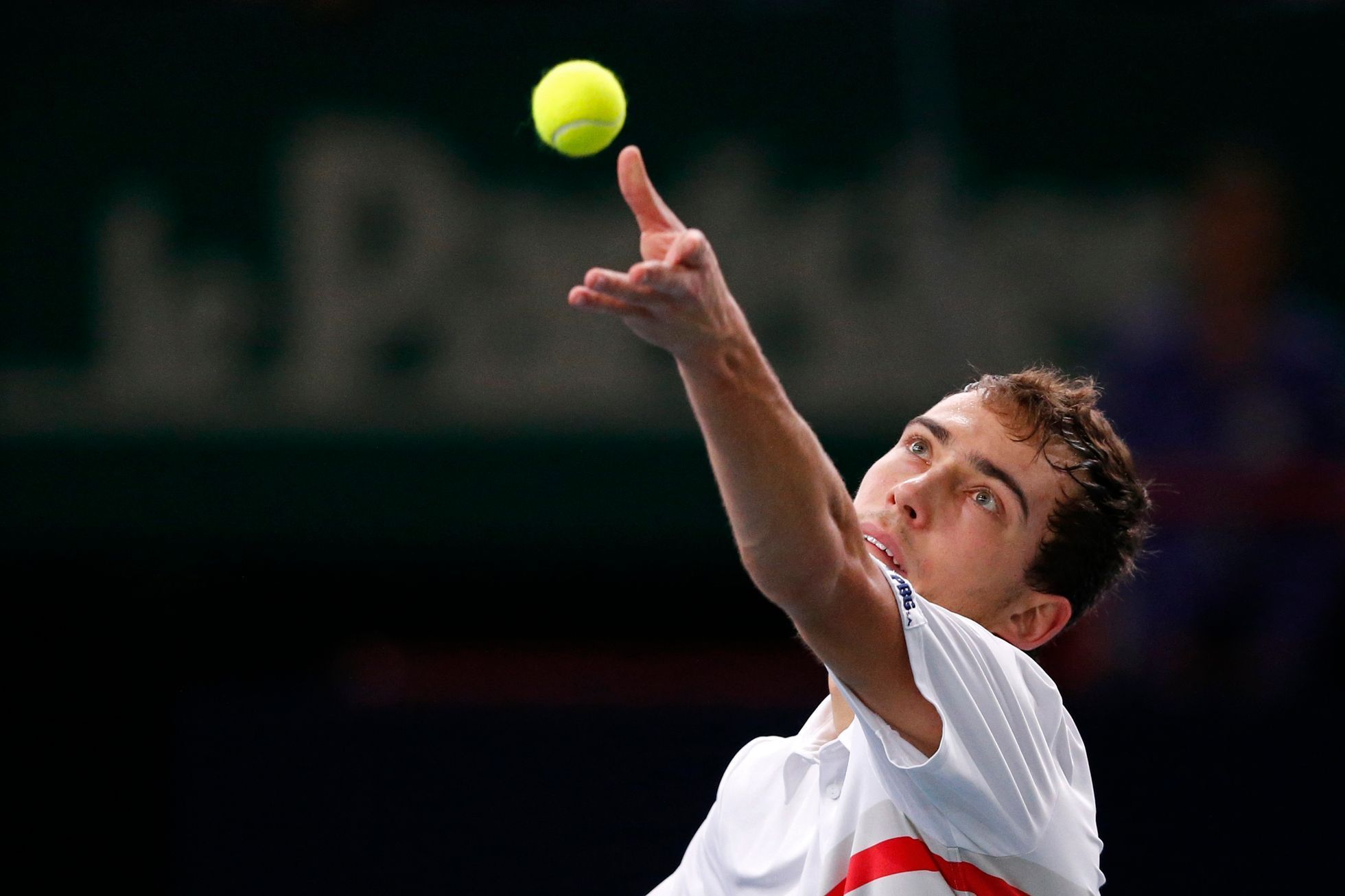Tenista Jerzy Janowicz na turnaji Masters v Paříži