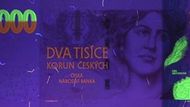 NOVĚ 2007: V denním světle neviditelná vlákna o délce 6 mm s namodralou luminiscencí, viditelná vlákna se žlutou luminiscencí, horní polovina hodnotového čísla 2000 v levém horním rohu se zelenou luminiscencí, dolní polovina s oranžovou luminiscencí, text DVA TISÍCE KORUN ČESKÝCH, ČESKÁ NÁRODNÍ BANKA a jméno autora O.KULHÁNEK INV. s oranžovou luminiscencí, hmatové značky pro nevidomé a slabozraké s oranžovou luminiscencí, pravá část portrétu (částečně vlasy, rameno, celé jméno, jméno rytce) se zelenou luminiscencí. BANKOVKA Z ROKU 1999: V denním světle neviditelná vlákna o délce 6 mm s namodralou luminiscencí, viditelná vlákna se žlutou luminiscencí, pravá část portrétu (částečně vlasy, rameno, celé jméno), horní část hodnotového čísla na kuponu a jméno rytce se zelenou luminiscencí. BANKOVKA Z ROKU 1996: Pouze v denním světle neviditelná vlákna o délce 6 mm s namodralou fluorescencí