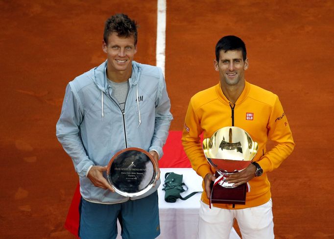 Tomáš Berdych a Novak Djokovič na turnaji v Monte Carlu