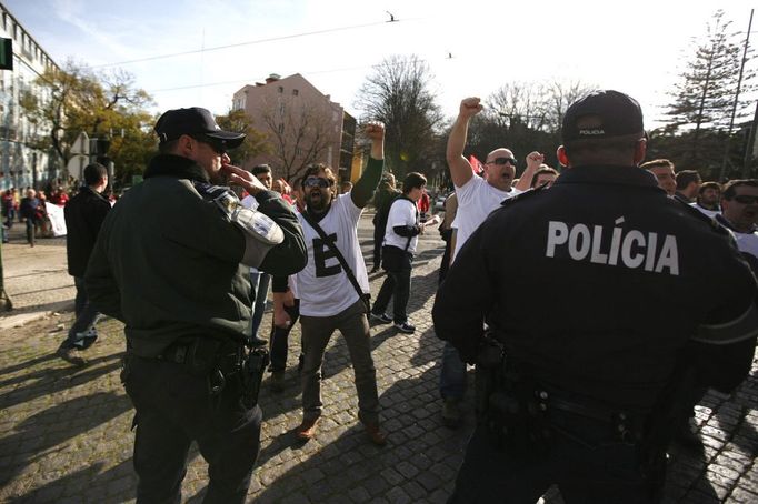 Protest portugalských železničářů.