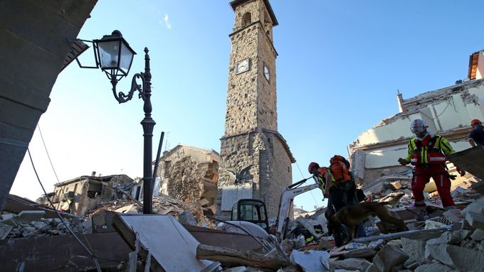 Zemětřesení v Itálii v srpnu 2016.