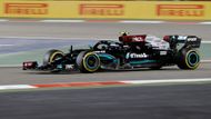 Valtteri Bottas v Mercedesu ve Velké ceně Bahrajnu 2021