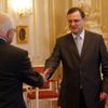 Zástupci trojkoalice u prezidenta Václava Klause