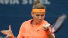 Lucie Šafářová na Prague Open 2017 (v utkání prvního kola proti Slovence Kristíně Kučové)