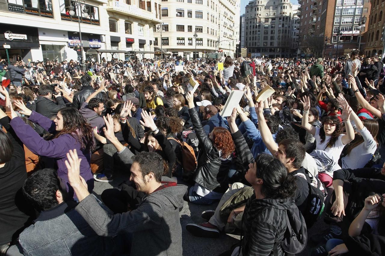 Valencie - studentské protesty 2