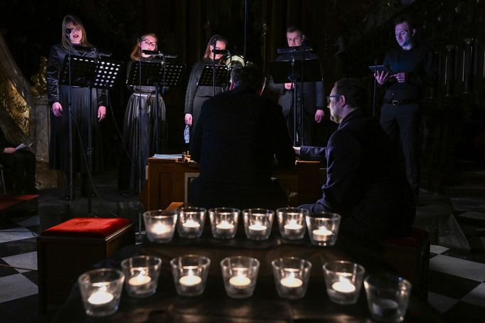 Snímek ze středečního koncertu v brněnském kostele Nanebevzetí Panny Marie.