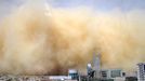 A huge sandstorm engulfs the Saudi capital of Riyadh, Saudi Arabia, Tuesday, March 10, 2009. The storm, which was still raging hours after it started, disrupted flights at the city's King Khalid International airport, with weather authorities announcing that visibility would drop to zero, and warning residents to take precautionary measures. (AP Photo/Jad Saab)