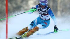 Šárka Strachová při slalomu v Záhřebu 2017