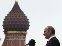 Prezident Putin na Rudém náměstí. 