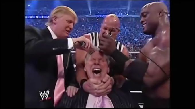 Trump a wrestling.