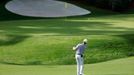 Golf - The Masters - Augusta National Golf Club - Augusta, Georgia, U.S. - November 12, 2020  Andy Ogletree of the U.S. plays his approach to the 13th hole during the fir