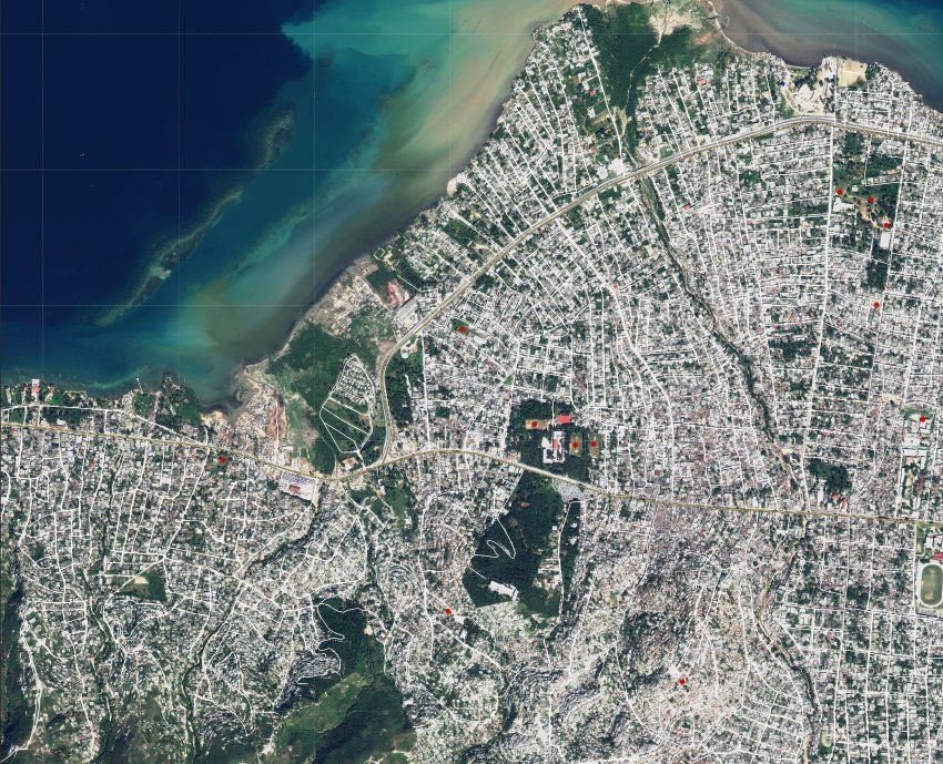 Haiti na satelitních snímcích