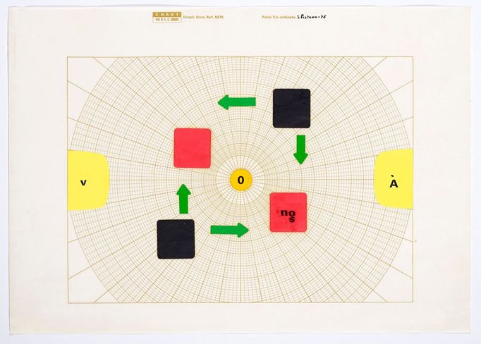 Silvestre Pestana: Partitura, 1975, kombinovaná technika, milimetrový papír (10 ks), 21 x 29,7 cm