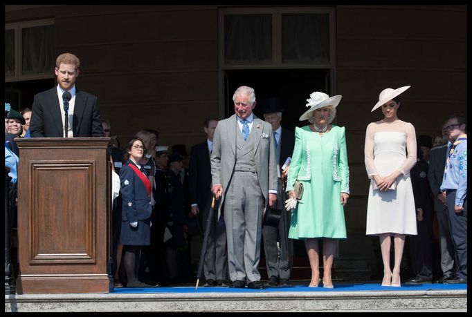 Princ Harry na oficiálním banketu Buckingham Palace Garden Party pronesl svůj první veřejný projev od královské svatby.