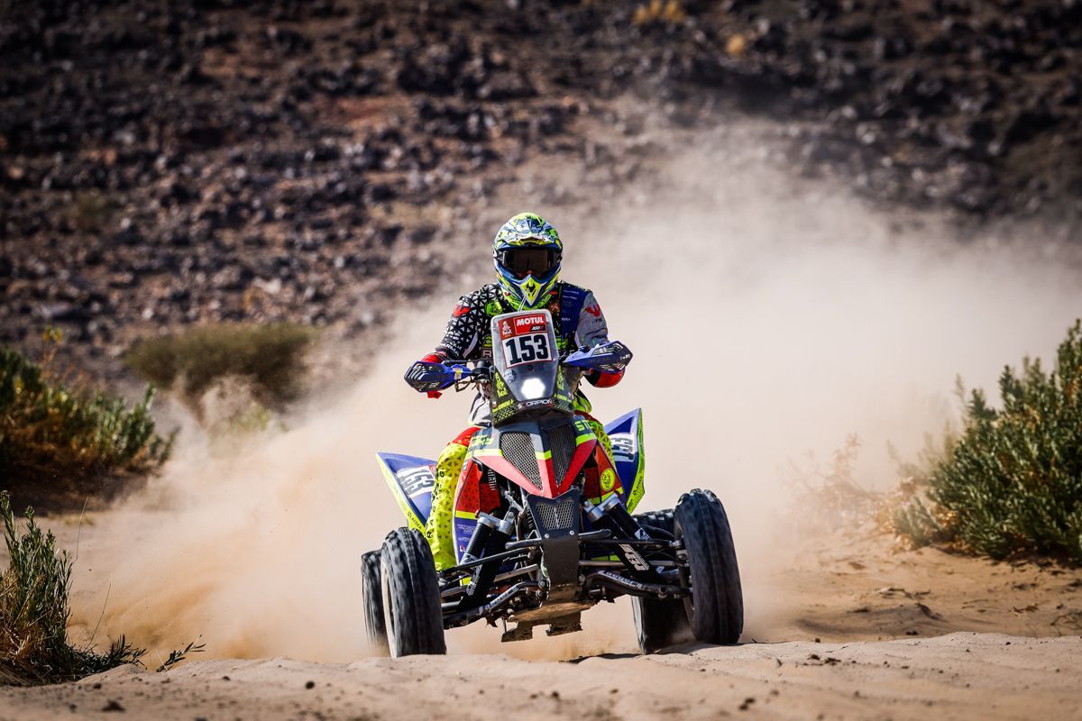 Tomáš Kubiena (Yamaha) v 4. etapě Rallye Dakar 2021