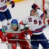 Libor Hájek a Trevor Zegras ve čtvrtfinále MS 2024 Česko - USA