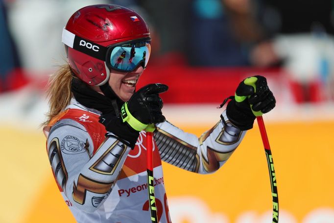 Ester Ledecká v super-G na ZOH 2018