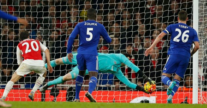 PL, Chelsea-Arsenal: Thibaut Courtois v akci