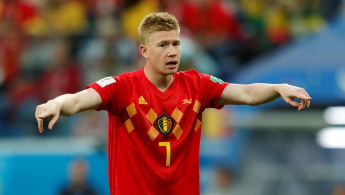 Kevin de Bruyne v semifinále MS 2018 Francie - Belgie