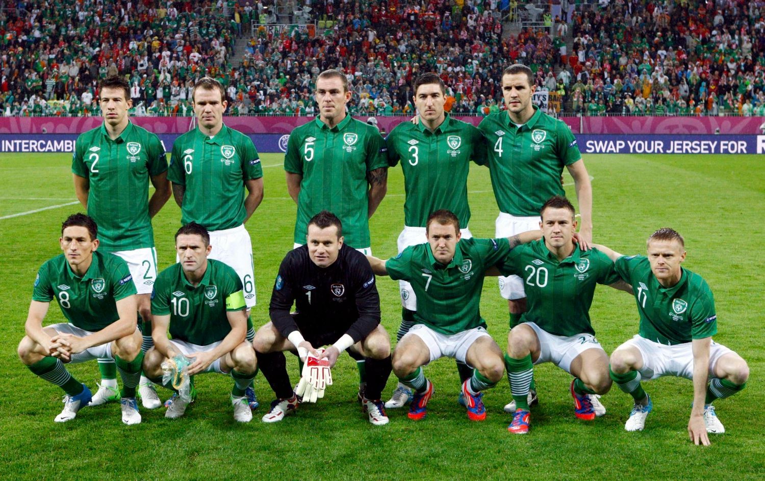 Irský tým před utkáním se Španělskem ve skupině C na Euru 2012