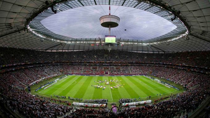 Národní stadión ve Varšavě před utkáním Německa s Itálií v semifinále Eura 2012.