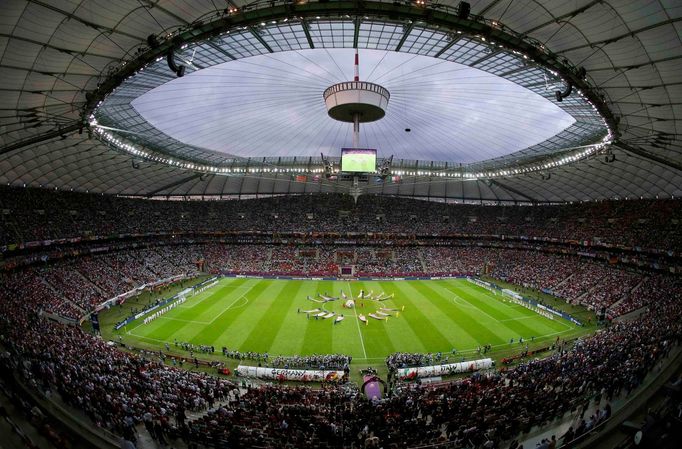 Národní stadión ve Varšavě před utkáním Německa s Itálií v semifinále Eura 2012.