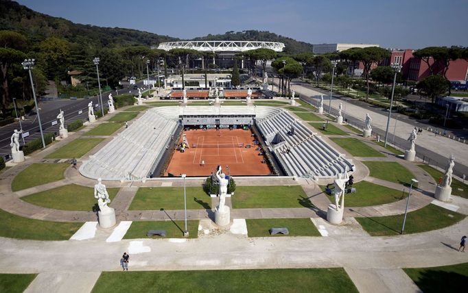 Tennis - WTA Premier 5 - Italian Open - Foro Italico, Rome, Italy - September 15, 2020  Empty seats are seen during the first round match between Czech Republic's Katerin