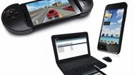 KT SpiderPad - smartphone jako tablet, laptop a hrací konzole 
Jeden smartphone vládne všem, řekli si v Korea telecom (KT) a navrhli sestavu, v které výkonný chytrý telefon ovládne tablet, laptop a přenosnou herní konzoli. Základem řešení je telefon s 4,5" displejem (rozlišení 1280 x  800 px) a dvou jádrovým procesorem Qualcomm o taktu 1,5 GHz. Operační paměť 1GB RAM, vnitřní paměť 16 GB. Paměť je možno rozšířit microSD kartou. Podporovány jsou karty do velikosti 32 GB. Samozřejmosti jsou i dva foťáky. Vpředu umístěna 3 Mpx kamera. Vzadu pak umístěný 8  Mpx fotoaparát, který podporováno je natáčení videa ve full HD rozlišení.  Výbava telefonu dále zahrnuje  Wifi, bluetooth, micro USB, GPS, micro HDMI, gyroskop, proximity čidlo a světelné čidlo.