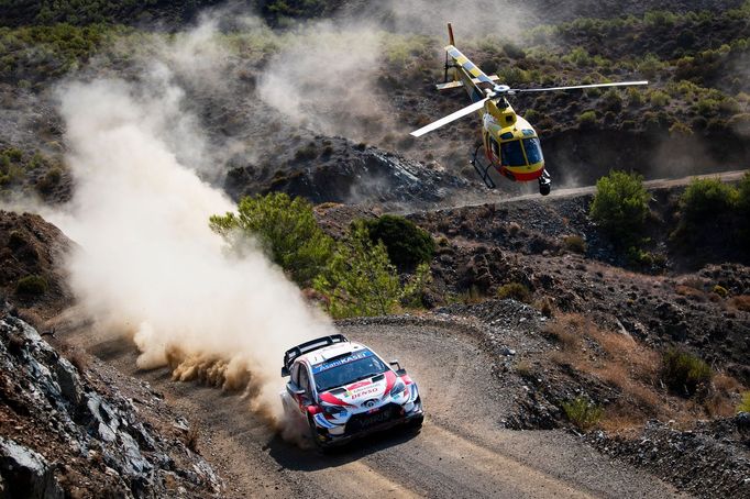 Sébastien Ogier v Toyotě během Turecké rallye 2020