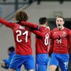 fotbal, kvalifikace ME 2020, Česko - Kosovo, česká radost