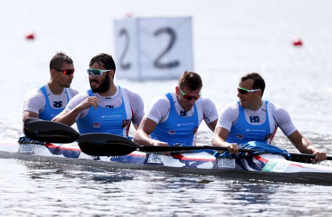 OH 2016, rychlostní kanoistika - K4, 1000 m: Jan Štěrba, Josef Dostál, Lukáš Trefil a Daniel Havel