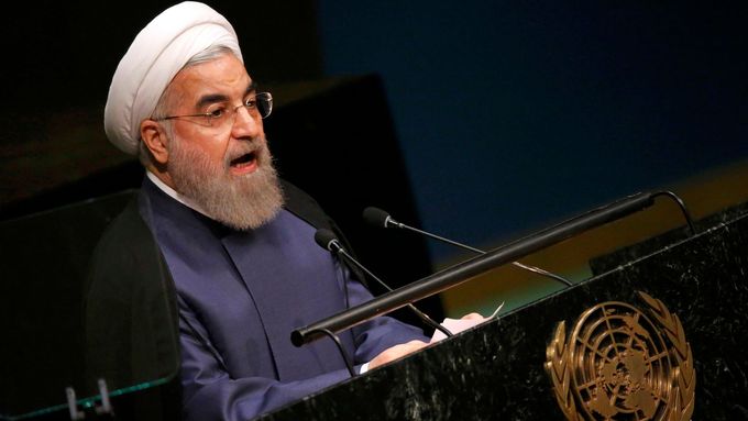 Íránský prezident Hasan Rúhání v OSN.