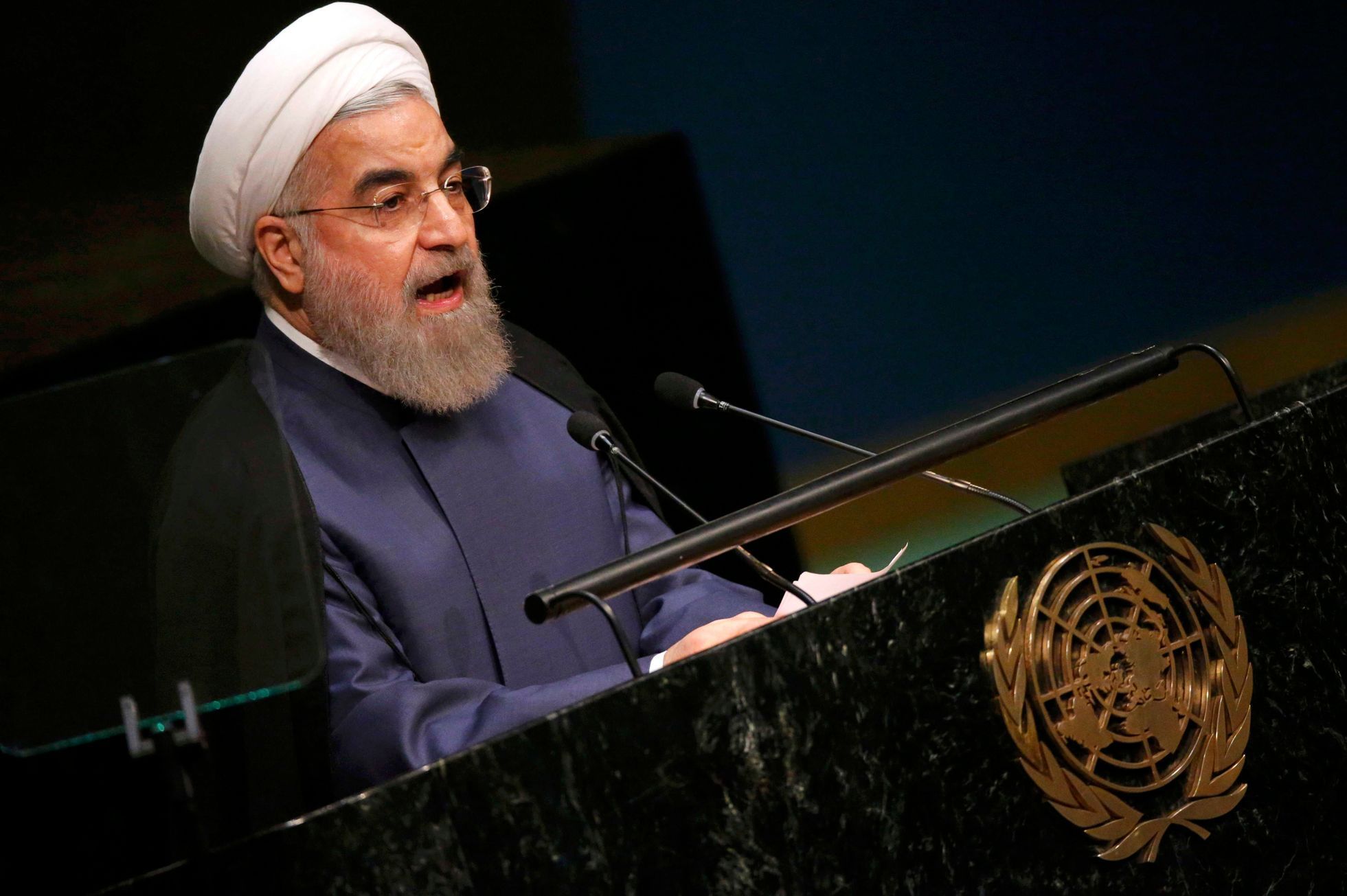 Íránský prezident Hasan Rúhání v OSN.