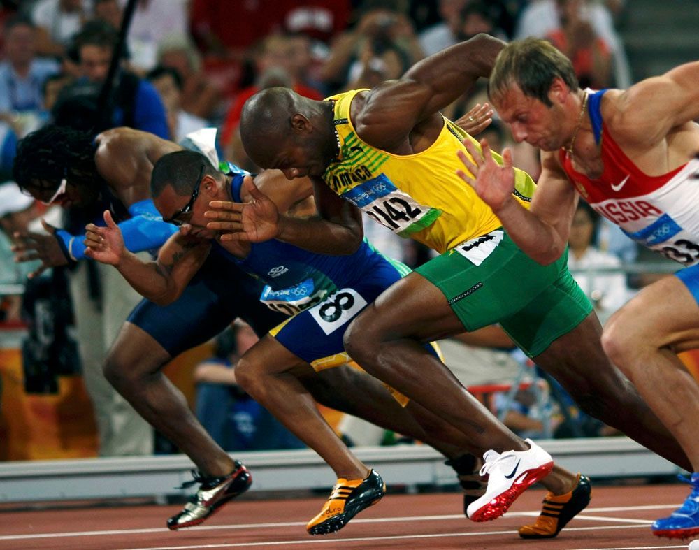 100m sprint, Andrej Epišin, Asafa Powell, Vicente Lima a Walter Dix