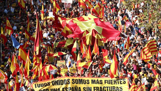 Protesty v Katalánsku.
