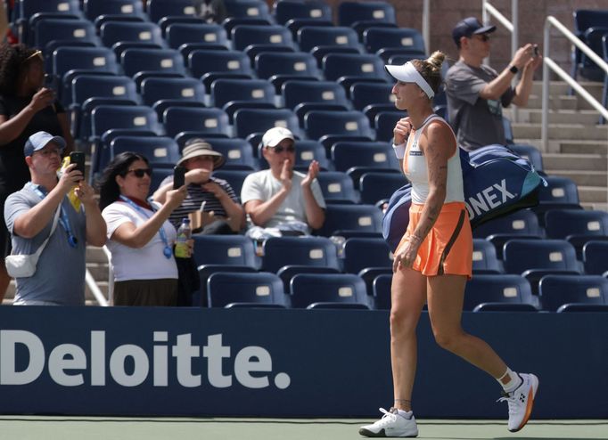 Markéta Vondroušová v zápase 3. kola US Open s Jasmine Paoliniovou
