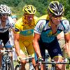 Schleck, Contador a Arsmtrong během 19. etapy Tour de France