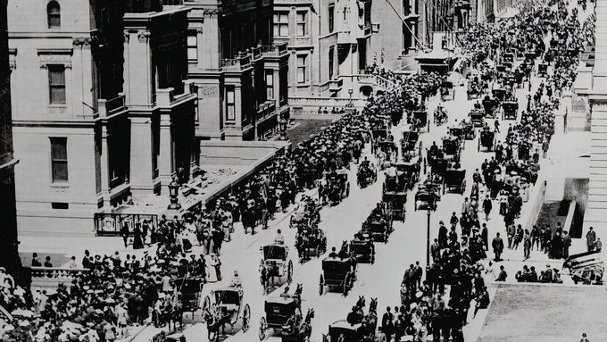 Pohled na newyorskou Pátou avenue z roku 1900.