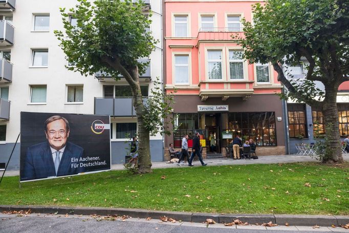 Volby v západoněmeckých Cáchách. Na snímku oblíbená řecká taverna Armina Lascheta.