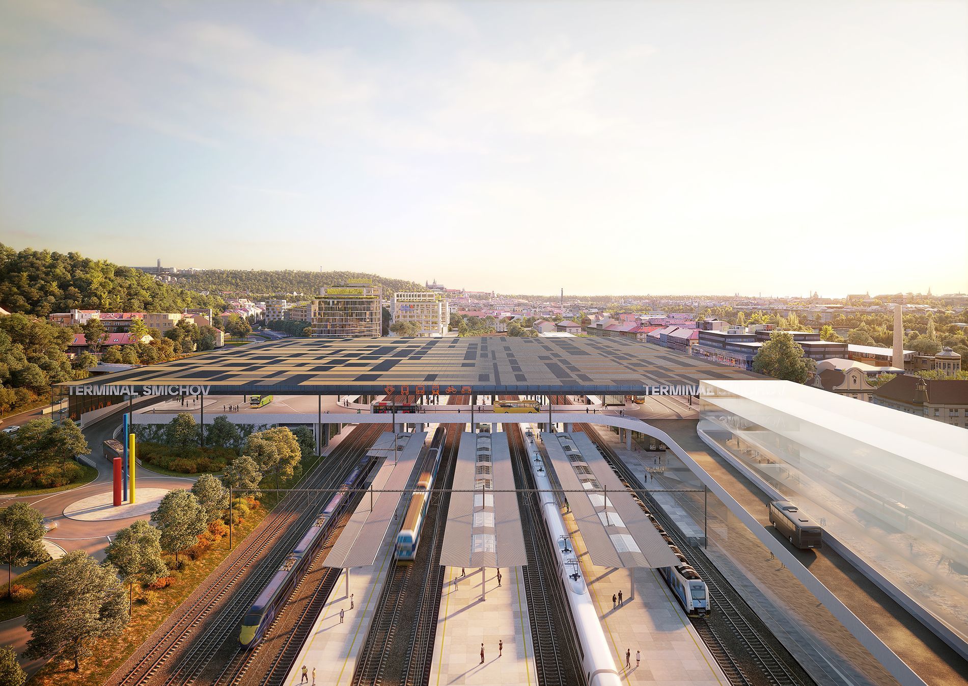 Smíchovské nádraží, budoucnost, vizualizace, SUDOP, Praha 5, Smíchov